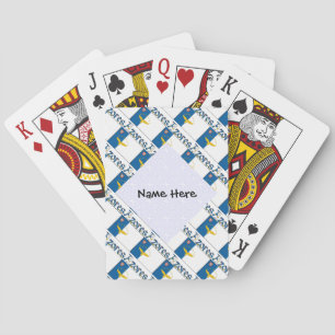 Azores Azorean Flag Tiled Personalized Poker Cards