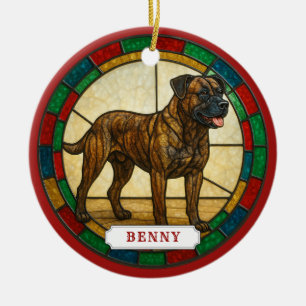 Azores Cattle Dog Ceramic Circle Ornament