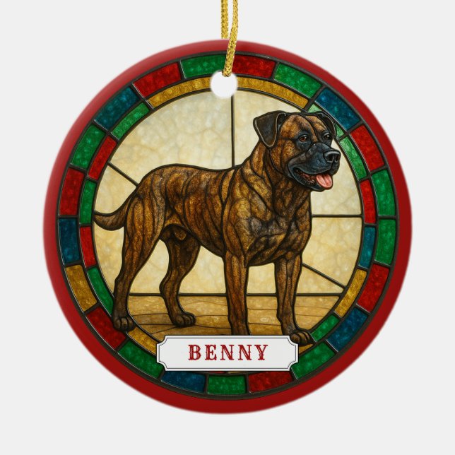 Azores Cattle Dog Ceramic Circle Ornament (Front)