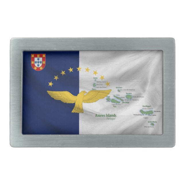 Azores flag belt buckle (Front)