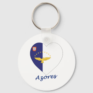 Azores Flag Heart Keychain