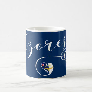Azores Flag Heart, Portugal, Azorean Coffee Mug