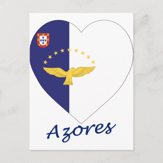 Azores Flag Heart Postcard (Front)