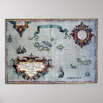 Azores Historic Map Poster by Azorean at Zazzle