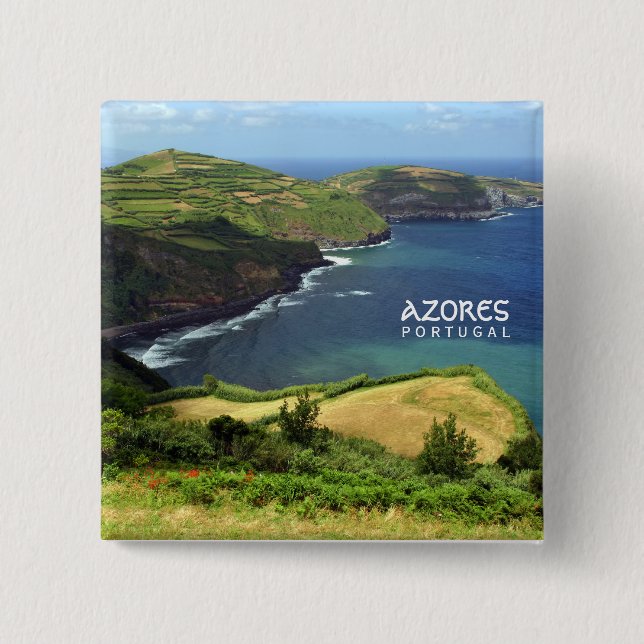 Azores Islands photo, Portugal Button (Front)