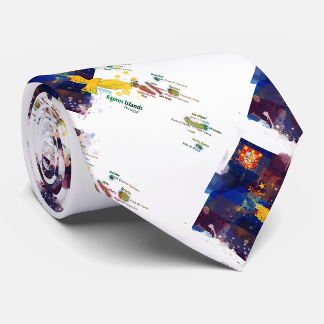 Azores islands, Portugal Neck Tie (Rolled)