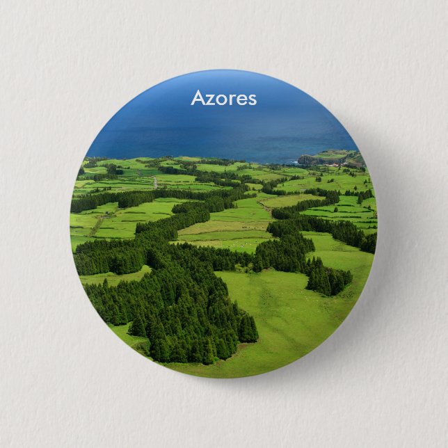 Azores landscape pinback button (Front)