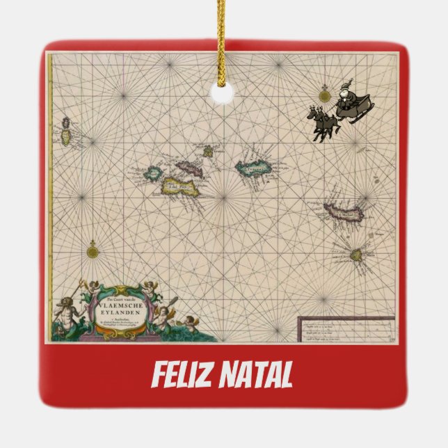 Azores Map Christmas Ornament (Back)
