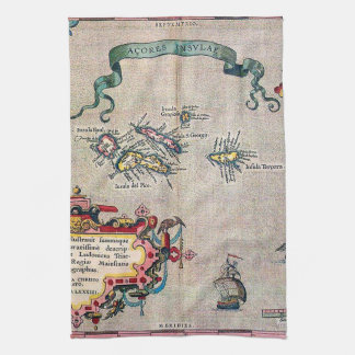 Azores Old Map - Vintage Sailing Exploration Kitchen Towel