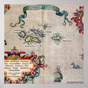 Azores Old Map - Vintage Sailing Exploration Poster