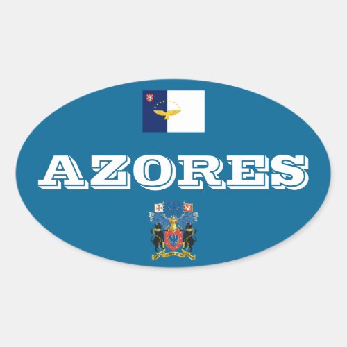 Azores Portugal European Style Oval Sticker