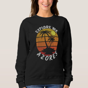 Azores Portugal Island Retro Beach Vintage Sunset Sweatshirt