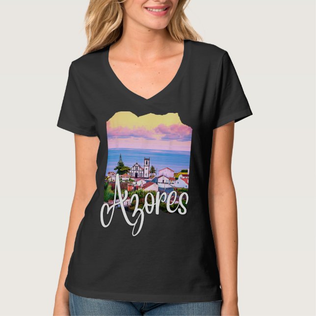 Azores Portugal Portuguese Roots Azores Souvenirs T-Shirt (Front)