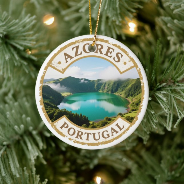 Azores Portugal Travel Badge Ornament – Two-Sided  (Tree)