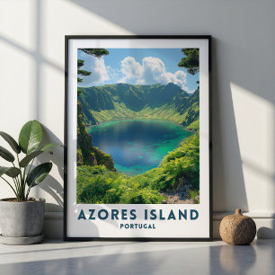 Azores Portugal Travel Poster Wall Art