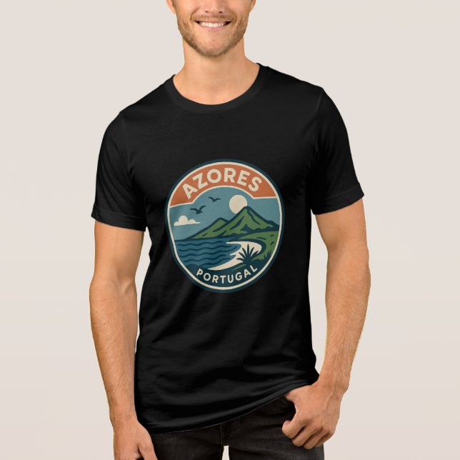 Azores Portugal Vintage Travel Patch Tee (Front)