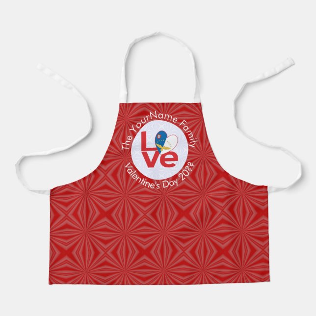 Azores Red LOVE Flag Personalized  Apron (Front)