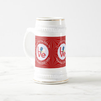 Azores Red LOVE Flag Personalized  Beer Stein