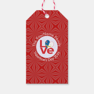 Azores Red LOVE Flag Personalized Gift Tags