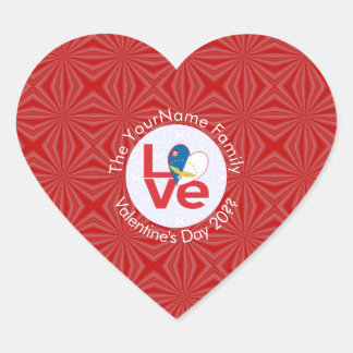 Azores Red LOVE Flag Personalized  Heart Sticker