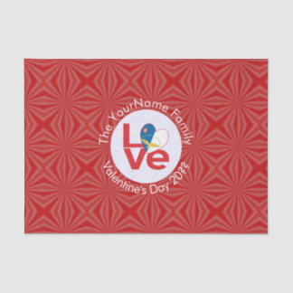 Azores Red LOVE Flag Personalized  Tissue Paper