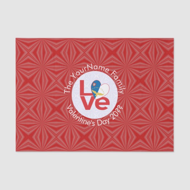 Azores Red LOVE Flag Personalized  Tissue Paper (Front)
