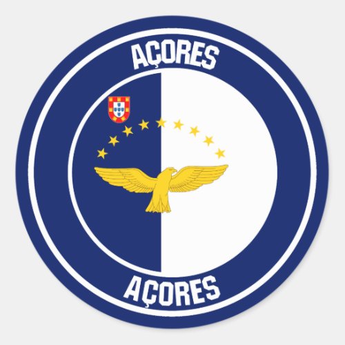 Azores Round Emblem Classic Round Sticker
