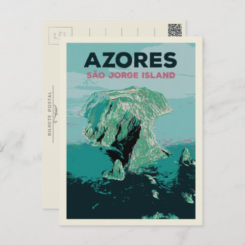Azores Saint Jorge island Portugal Illustration Postcard