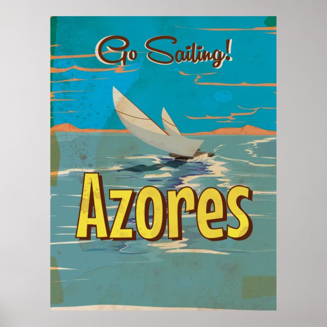 Azores vintage travel poster (Front)