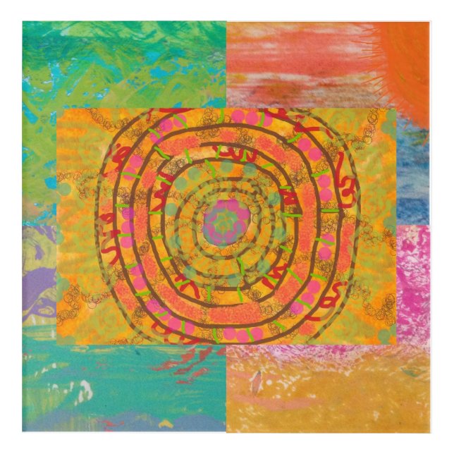 Aztec Abstract  Acrylic Print (Front)