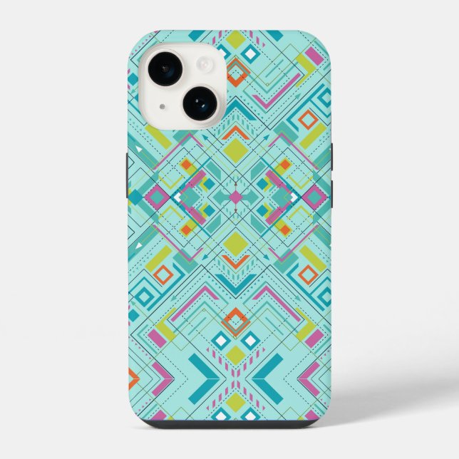Aztec abstract geometric pattern iphone case (Back)