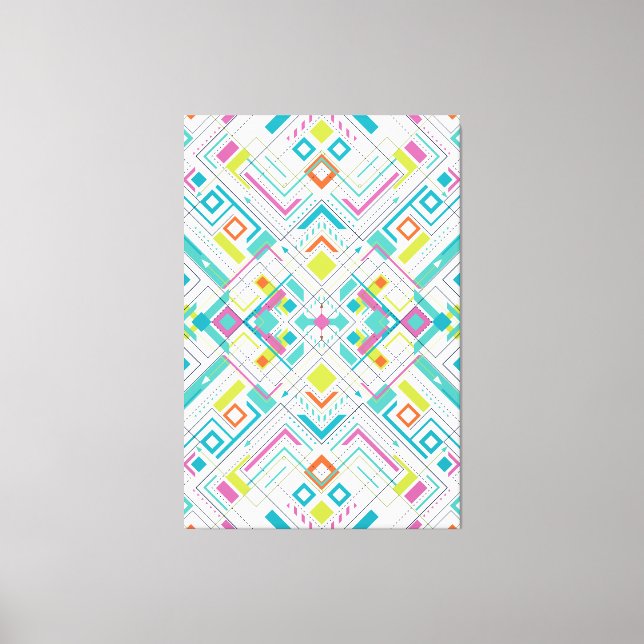 Aztec abstract geometrical pattern canvas print (Front)