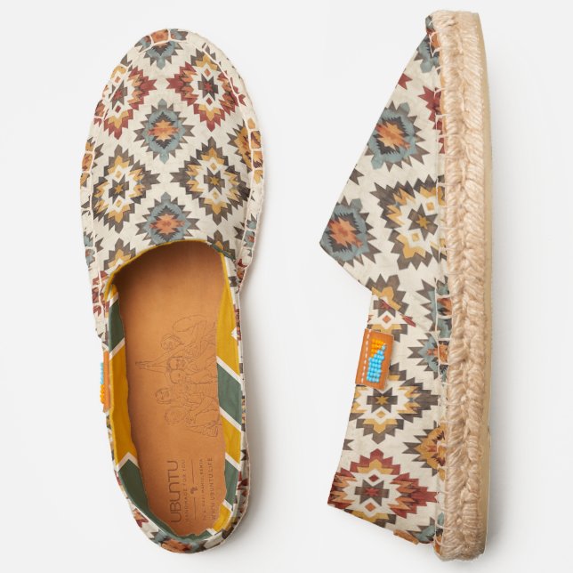 Aztec Allure: Patterned Espadrilles (Side)