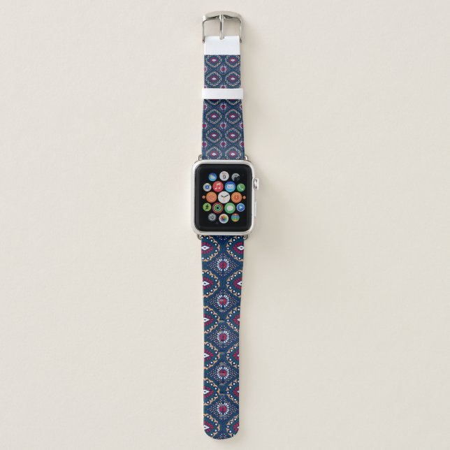 Aztec Allure: Tribal Striped Elegance Apple Watch Band (Front)
