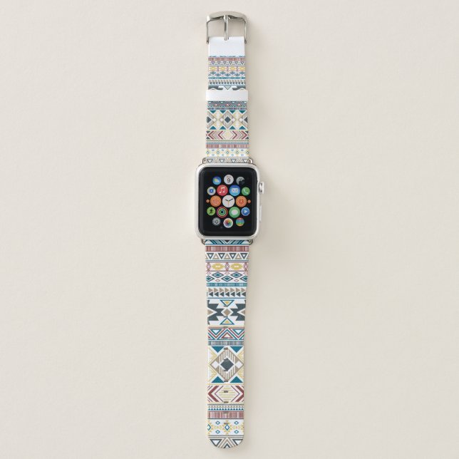 Aztec american indian pattern tribal ethnic motifs apple watch band (Front)