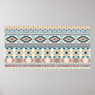 Aztec american indian pattern tribal ethnic motifs poster