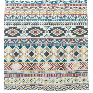 Aztec american indian pattern tribal ethnic motifs shower curtain