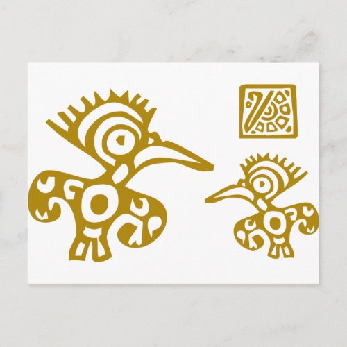 Aztec Ancient Birds Ancient Cultures Designs Postcard