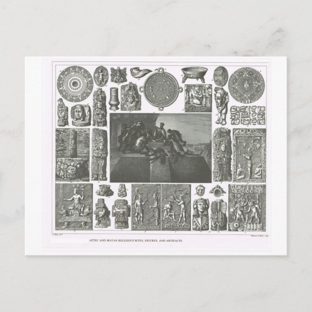 Aztec and Mayan rites, figures and artefacts Postcard (Front)