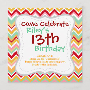Aztec Andes Tribal Mountains Chevron Fiesta Zigag Invitation