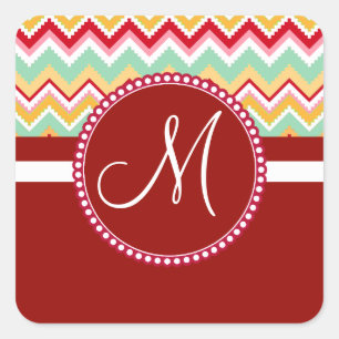 Aztec Andes Tribal Mountains Chevron Fiesta ZigZag Square Sticker
