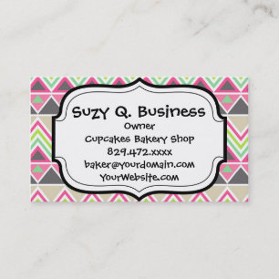 Aztec Andes Tribal Mountains Chevron Zig Zags Business Card