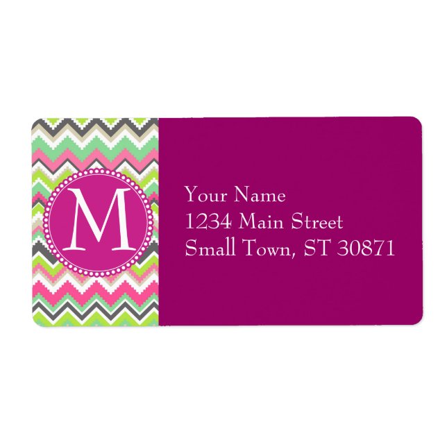 Aztec Andes Tribal Mountains Chevron Zig Zags Label (Front)