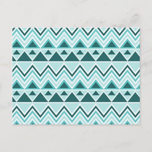 Aztec Andes Tribal Mountains Triangles Chevrons Postcard