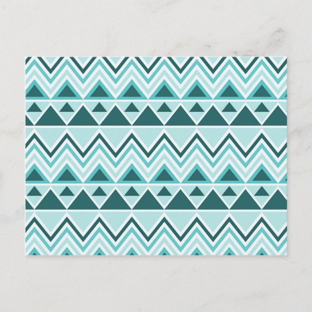 Aztec Andes Tribal Mountains Triangles Chevrons Postcard (Front)