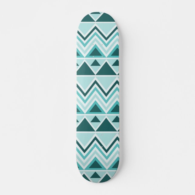 Aztec Andes Tribal Mountains Triangles Chevrons Skateboard Deck (Front)