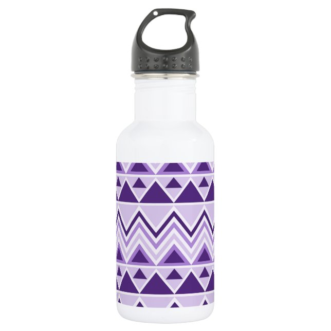 Aztec Andes Tribal Mountains Triangles Chevrons Water Bottle (Front)