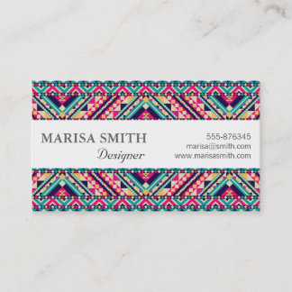 Aztec Andes Tribal Pattern Business Card