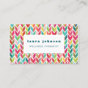Aztec Arrows Pattern Masseuse Wellness Therapy Business Card