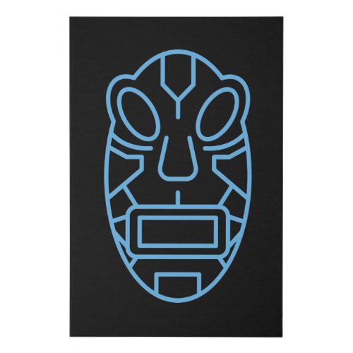 Aztec art alien head skull faux canvas print